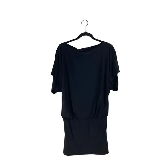 White House Black Market Oversized Black Tunic Wrap Dress XXS - Picture 1 of 6